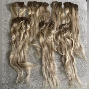 Bellami Silk Seam 22” 240g Pearl Blonde Highlight Extensions